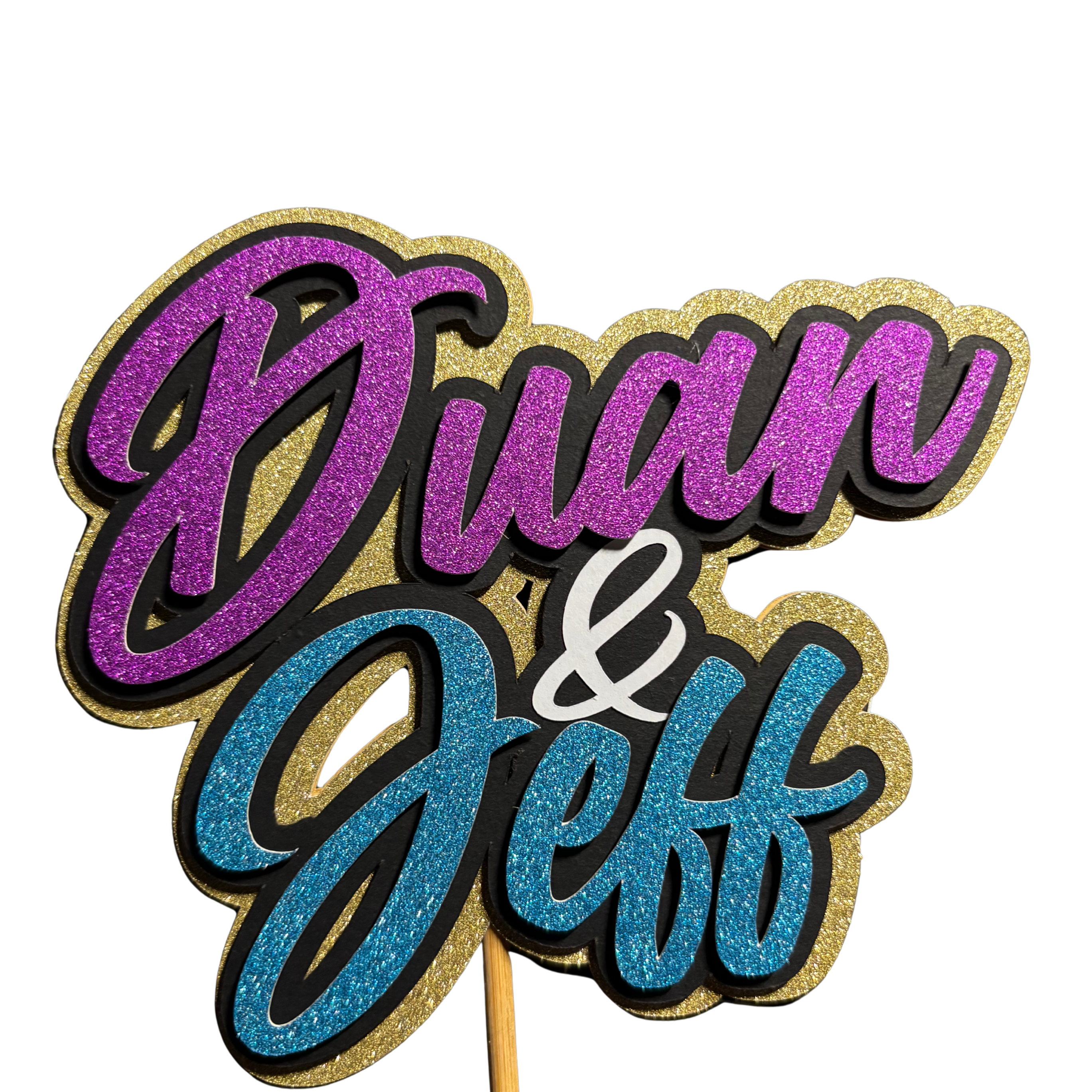 2 Name Birthday Cake Topper CUSTOM