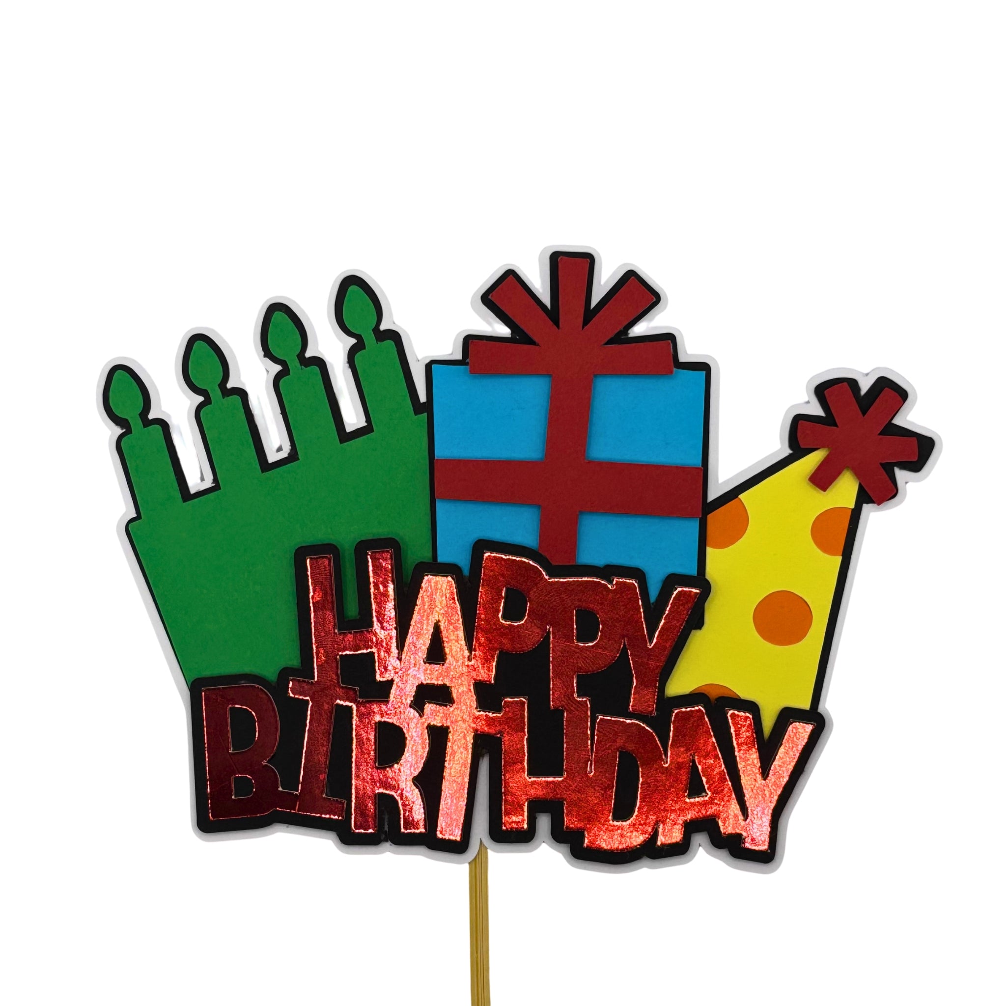 Happy Birthday "Party" Cake Topper