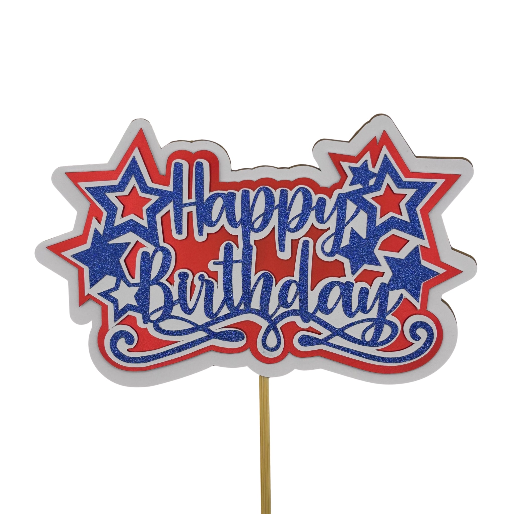 Happy Birthday Stars Cake Topper