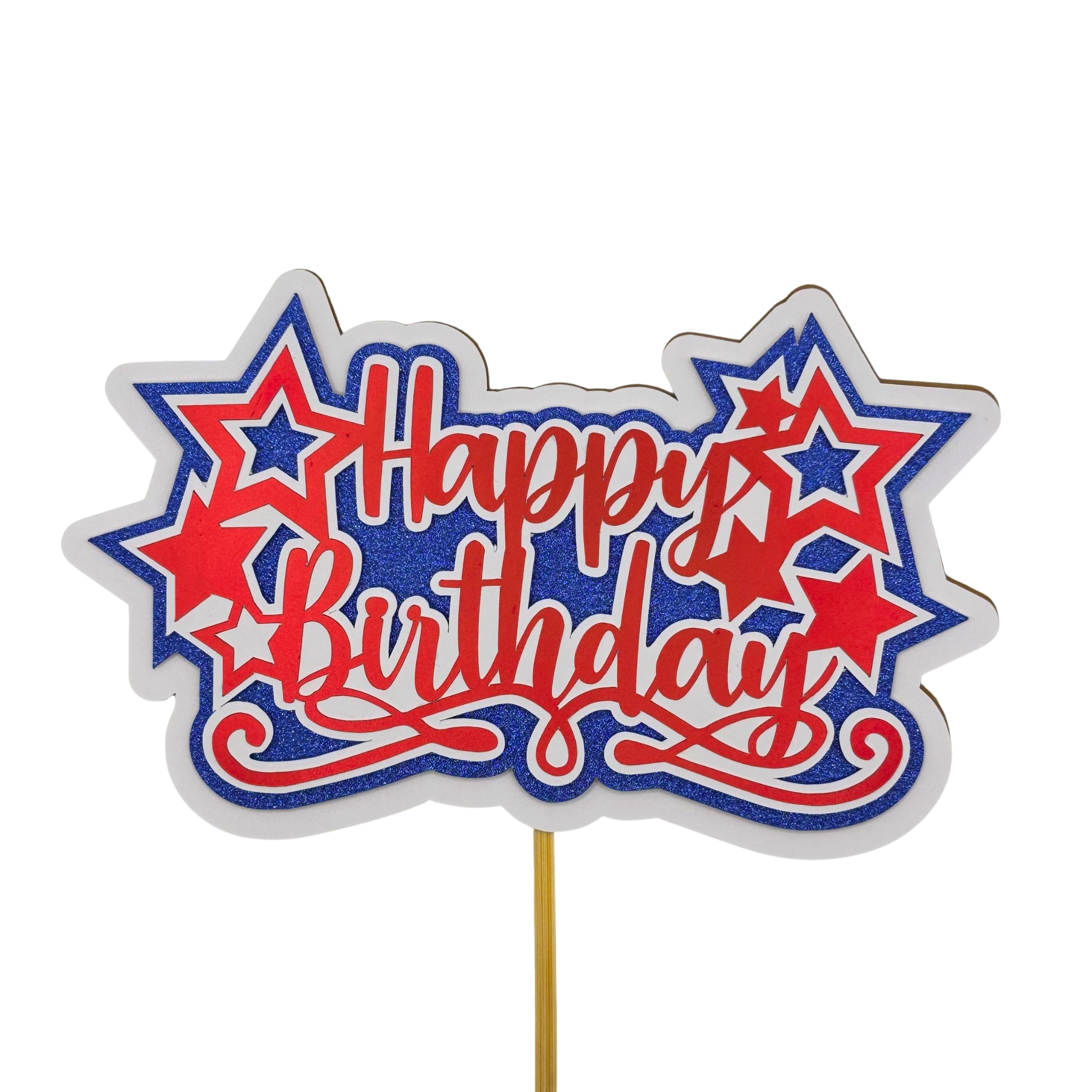 Happy Birthday Stars Cake Topper