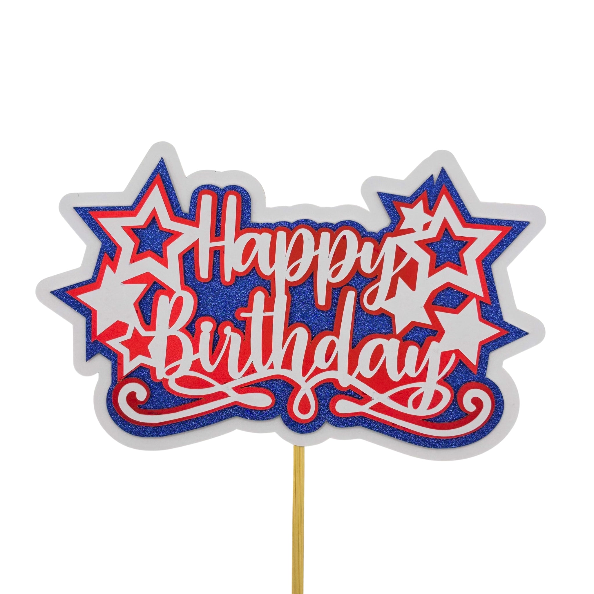 Happy Birthday Stars Cake Topper