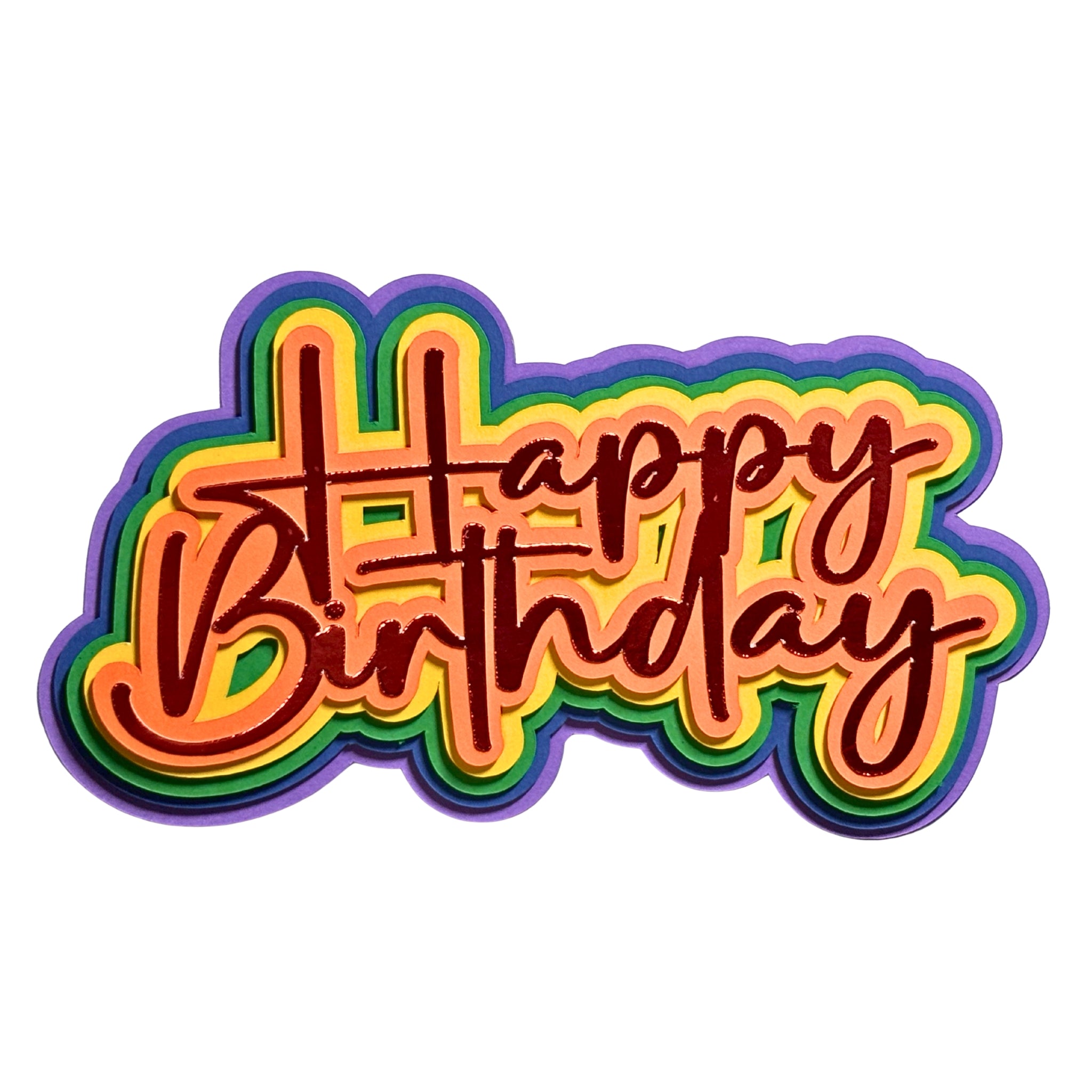 "Happy Birthday Rainbow" Cake Topper