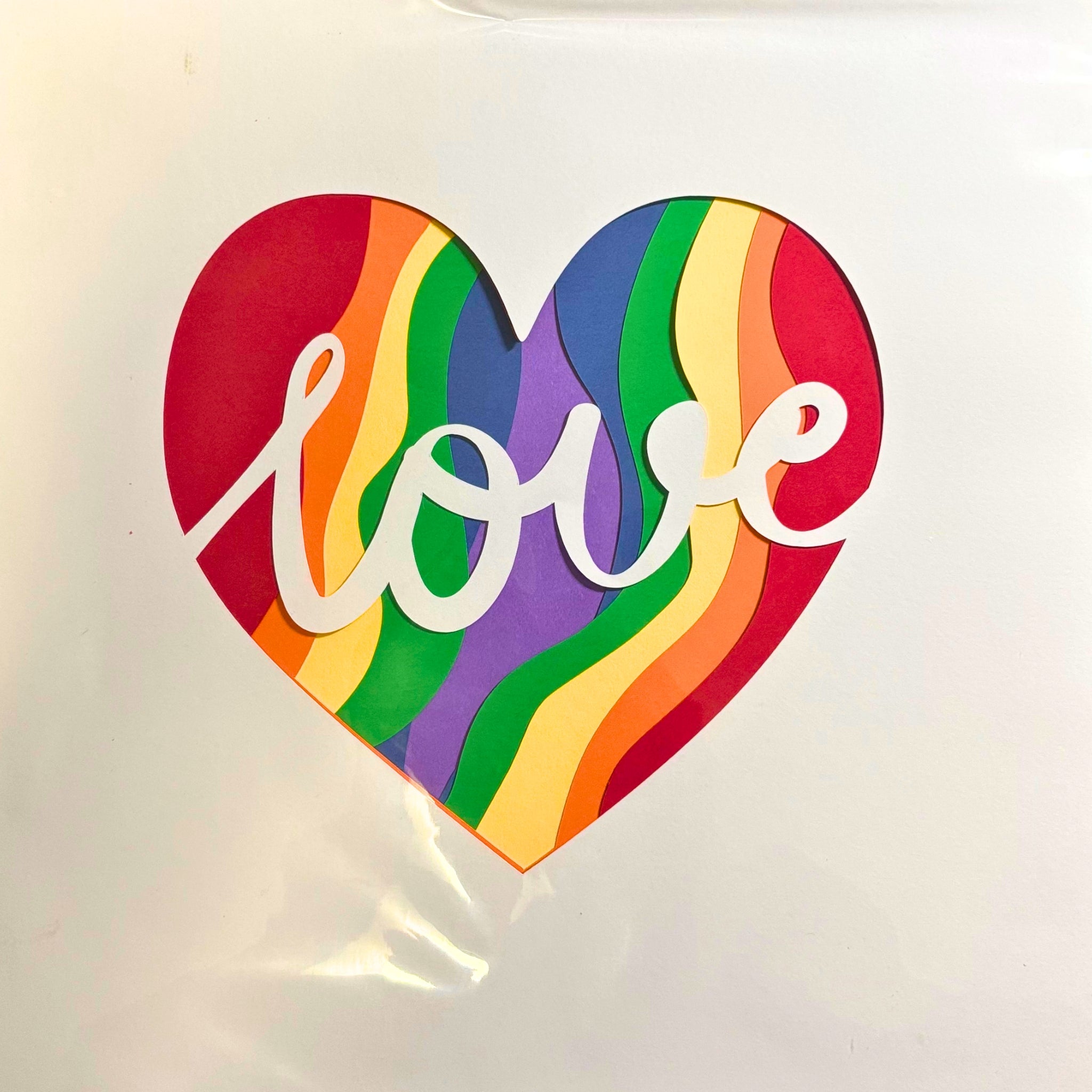 "Rainbow Heart - Love" Shadow Box