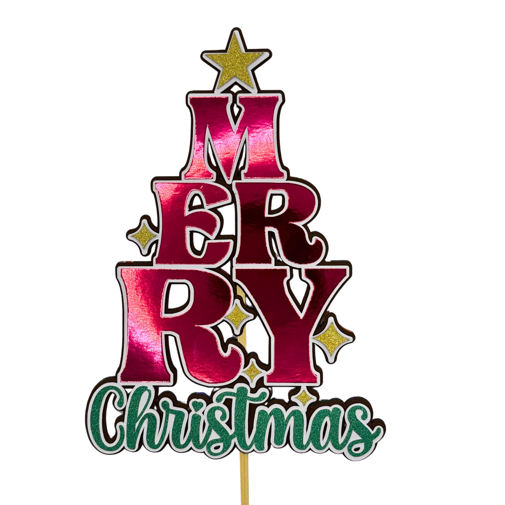 "Merry Christmas" Cake Topper