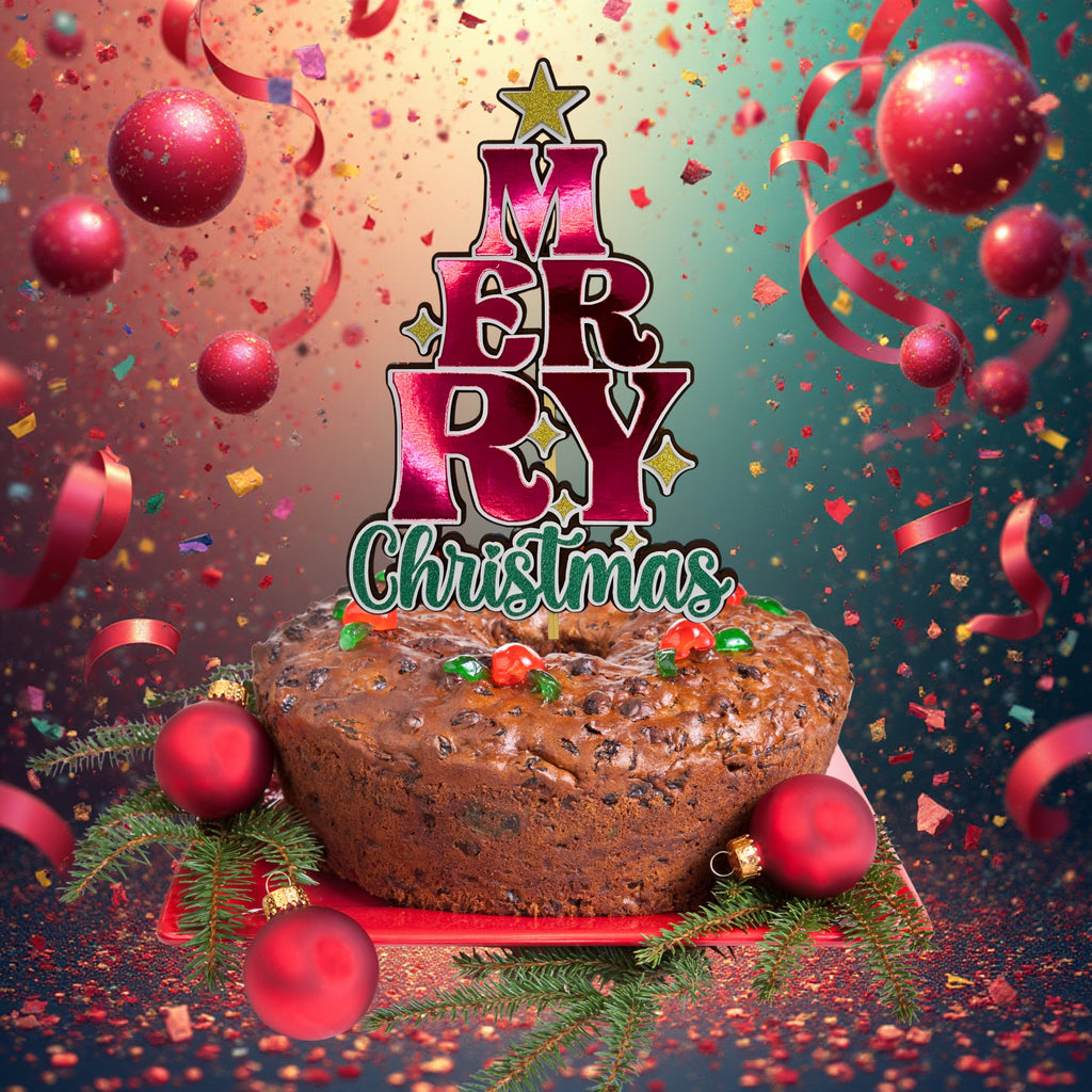 "Merry Christmas" Cake Topper