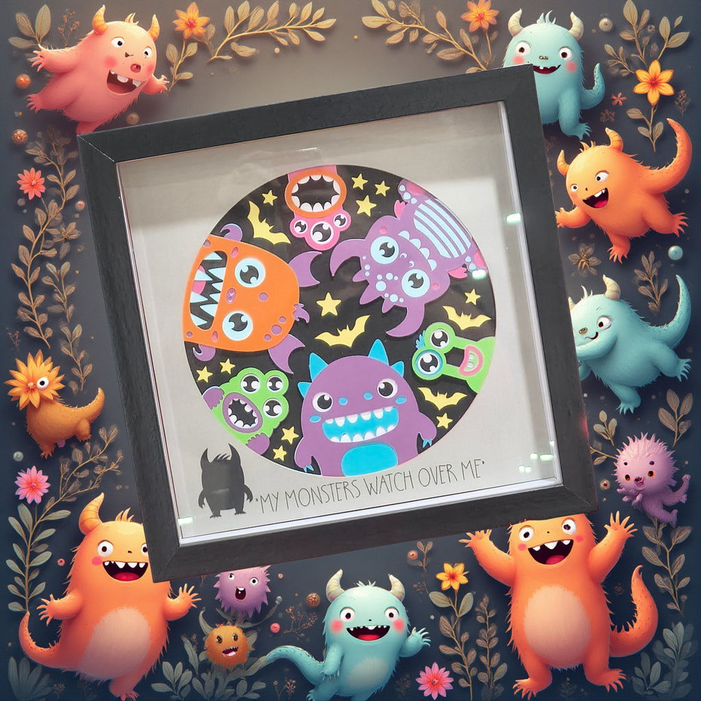 "Monster Watching" Shadow Box